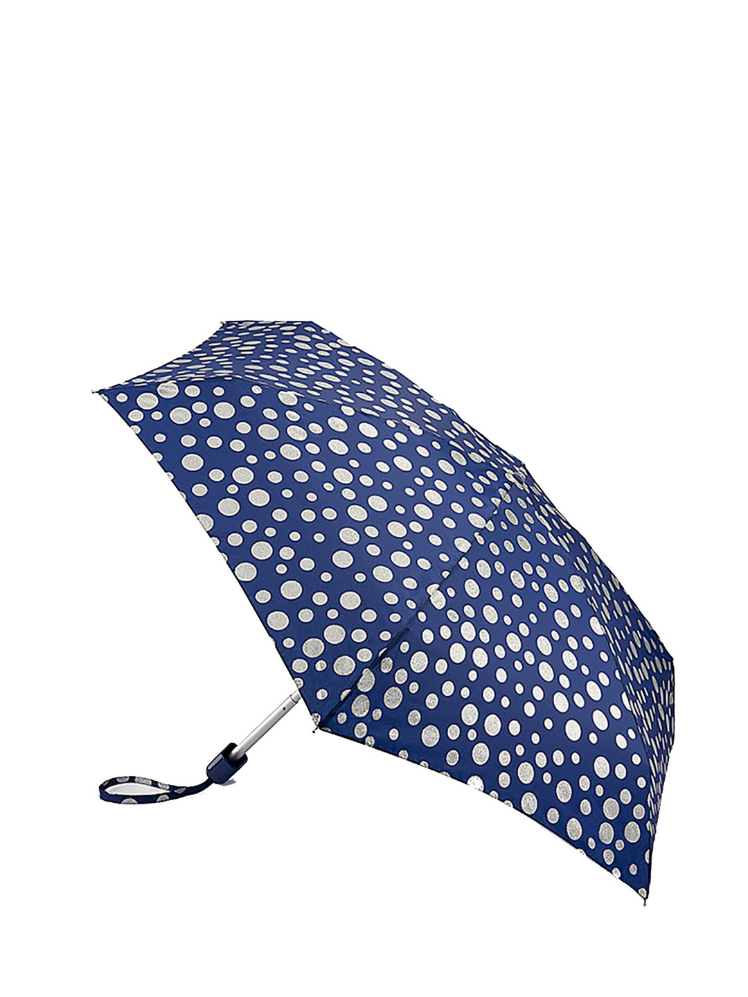 Фото Маленький женский зонт-механика блестящий горох 