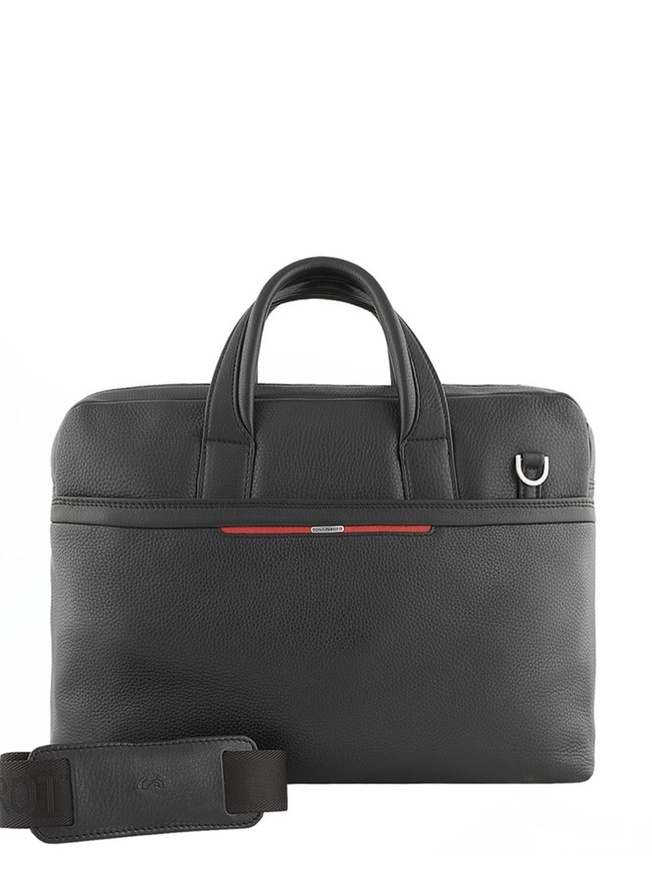 Мужская сумка для документов из мягкой черной кожи 