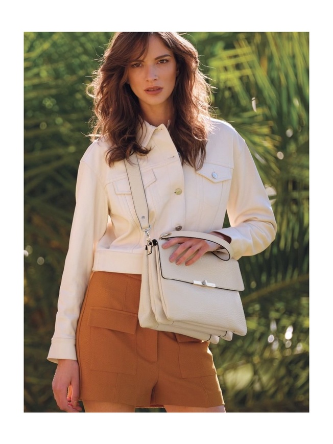 Элегантная женская сумка-сэтчел из мягкой кожи с тремя отделами