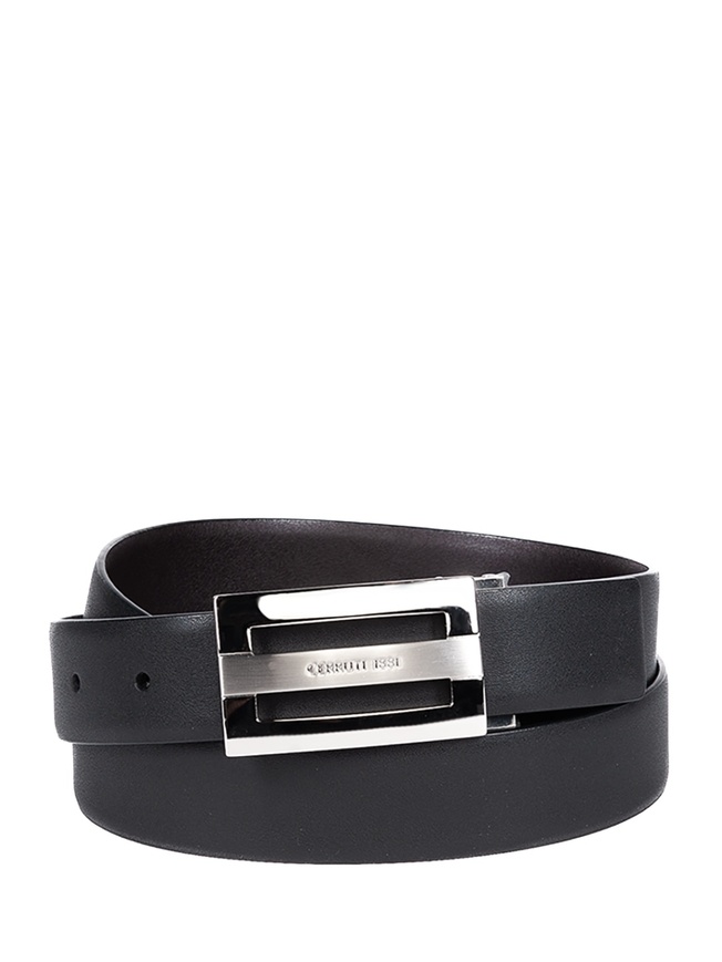 Классический брючный ремень из гладкой премиальной кожи с двумя разными пряжками