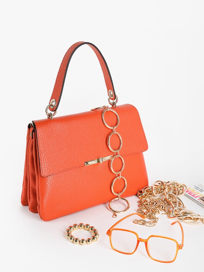 Элегантная женская сумка-сэтчел из мягкой кожи с тремя отделами