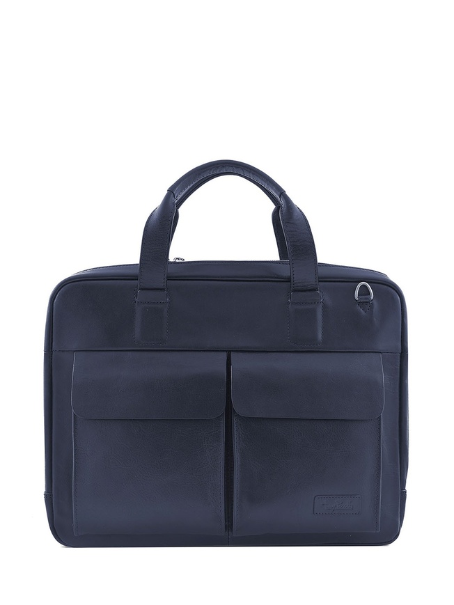 Мужская бизнес сумка из глянцевой кожи с матовым эффектом 