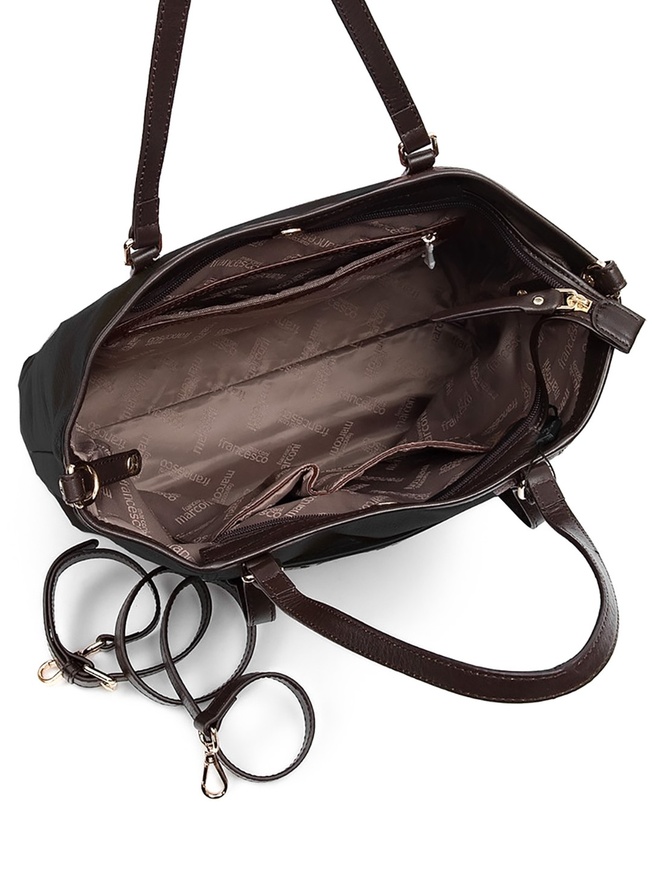 Вертикальная сумка-тоут из плотной кожи черного цвета