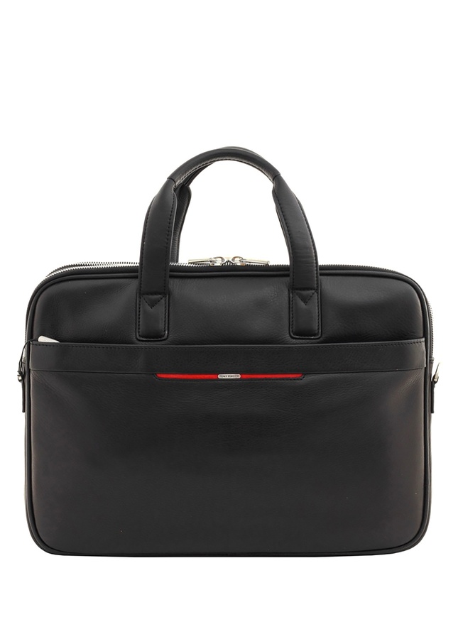 Мужская деловая сумка из мягкой черной кожи коллекции 