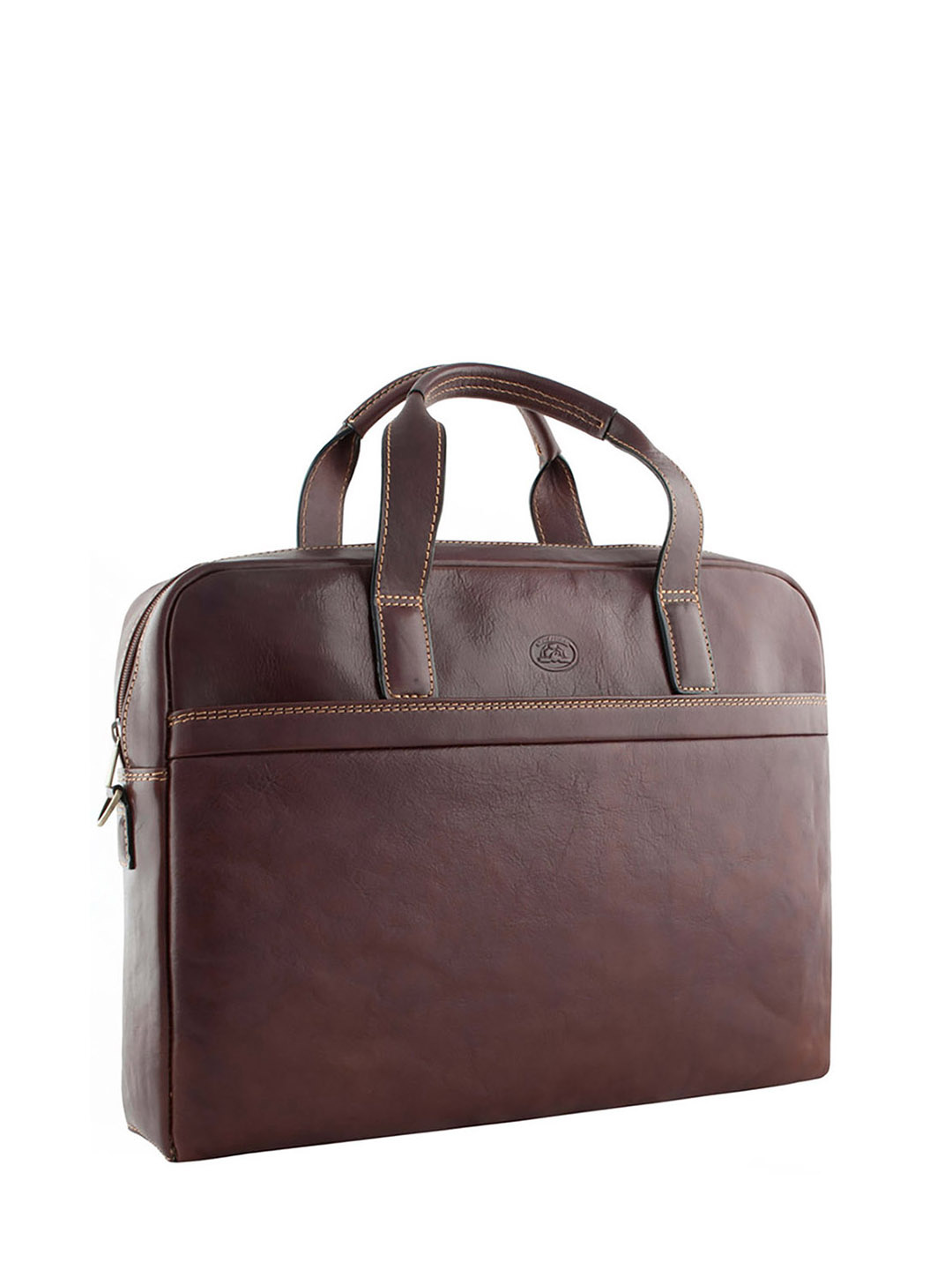 Фото Мужская бизнес-сумка из плотной натуральной кожи коричневого цвета Деловые сумки (А4)