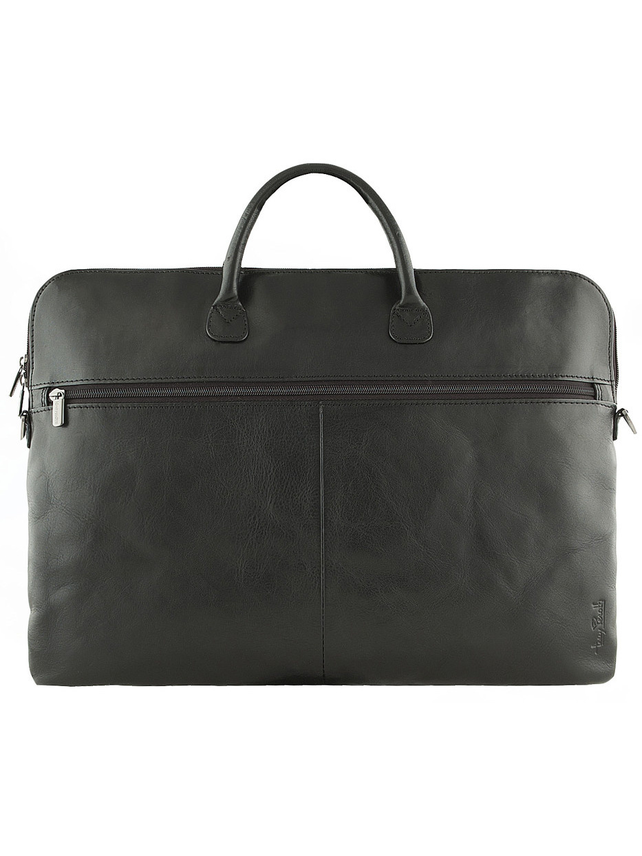 Фото Компактная кожаная сумка формата А4 черного цвета Деловые сумки (А4)