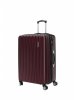 Большой чемодан на колесах из рифленого ABS пластика бордового цвета