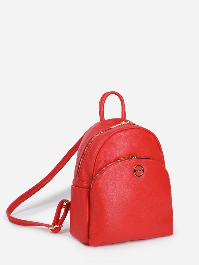 Женский рюкзак из плотной кожи красного цвета