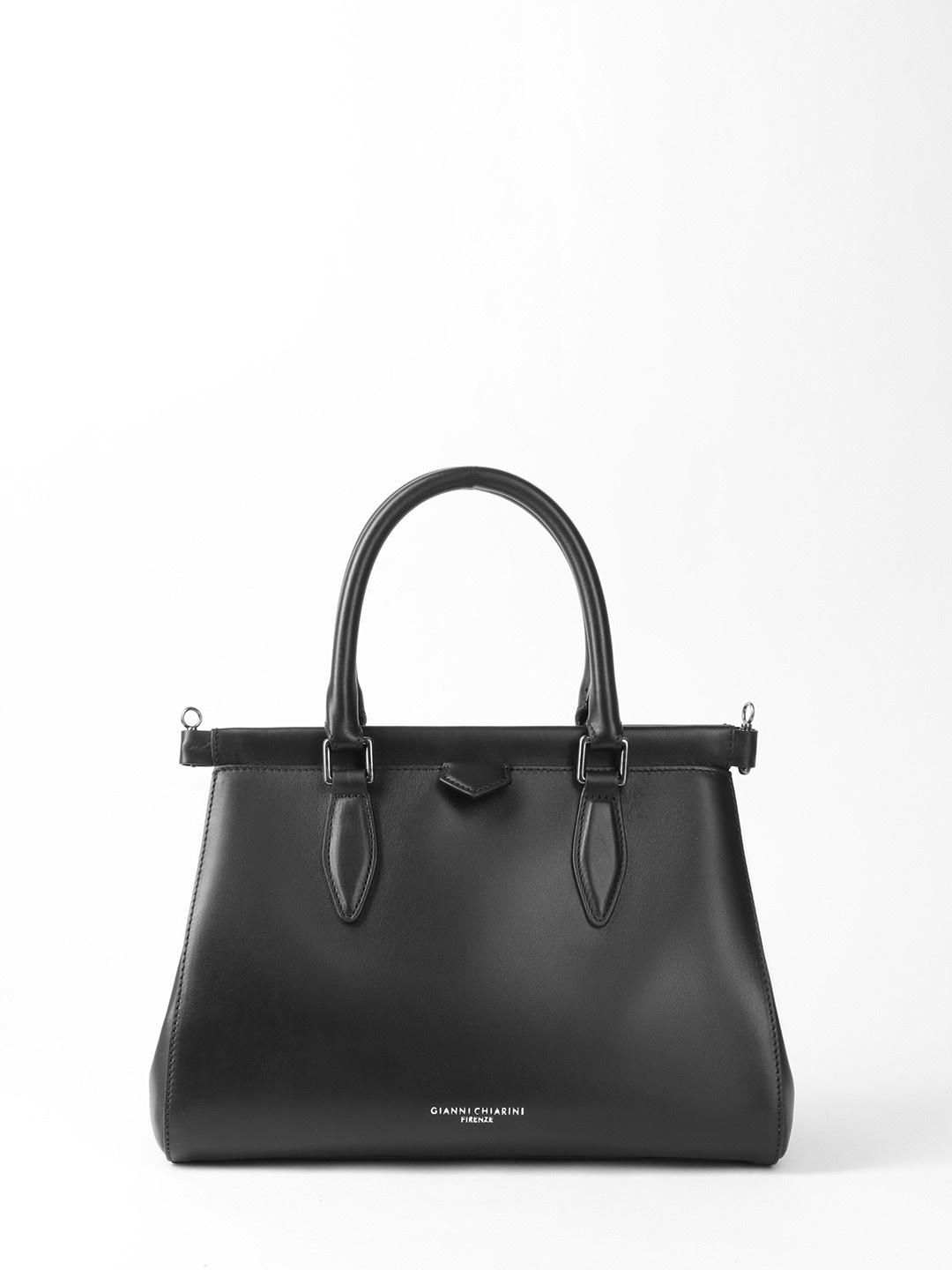 Изображение Сумка-тоут саквояжного типа из черной кожи Gianni Chiarini 7150 HGL nero Фото Сумка-тоут саквояжного типа из черной кожи Классические сумки