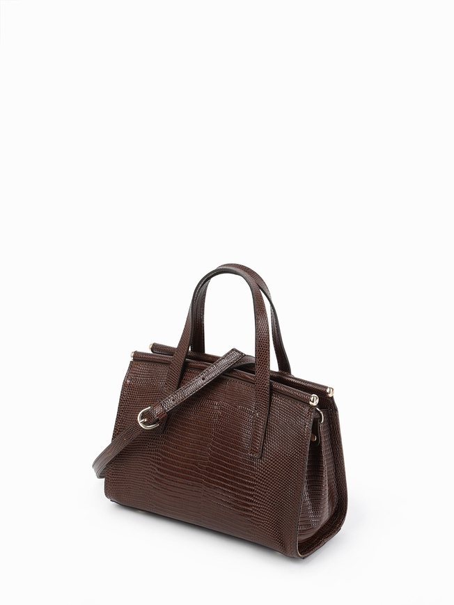 Женская сумка-тоут из глянцевой кожи под рептилию