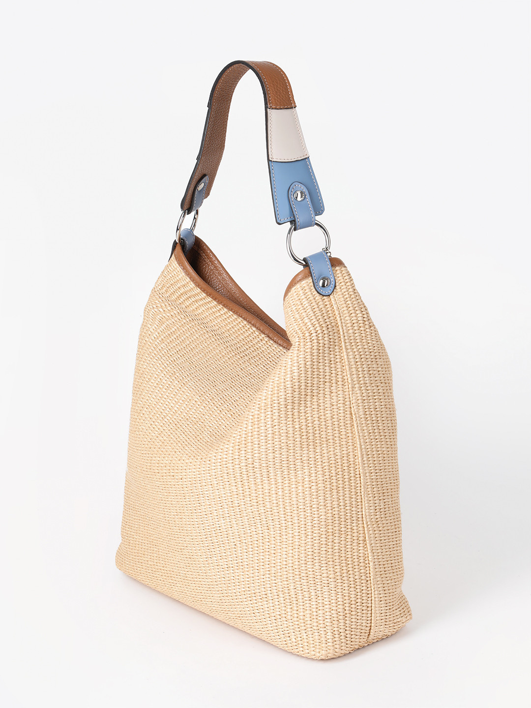 Изображение Большая женская сумка из кожи и плетеной рафии Gianni Notaro 515 raffia naturale Фото Большая женская сумка из кожи и плетеной рафии Классические сумки