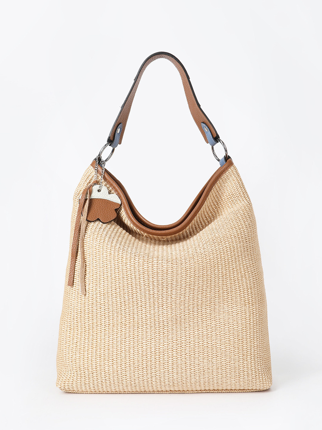 Изображение Большая женская сумка из кожи и плетеной рафии Gianni Notaro 515 raffia naturale Фото Большая женская сумка из кожи и плетеной рафии Классические сумки
