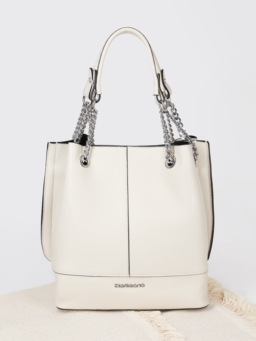 Изображение Женская сумка с ручками на цепочках Di Gregorio r8735 vit beige D37 Фото Женская сумка с ручками на цепочках Классические сумки