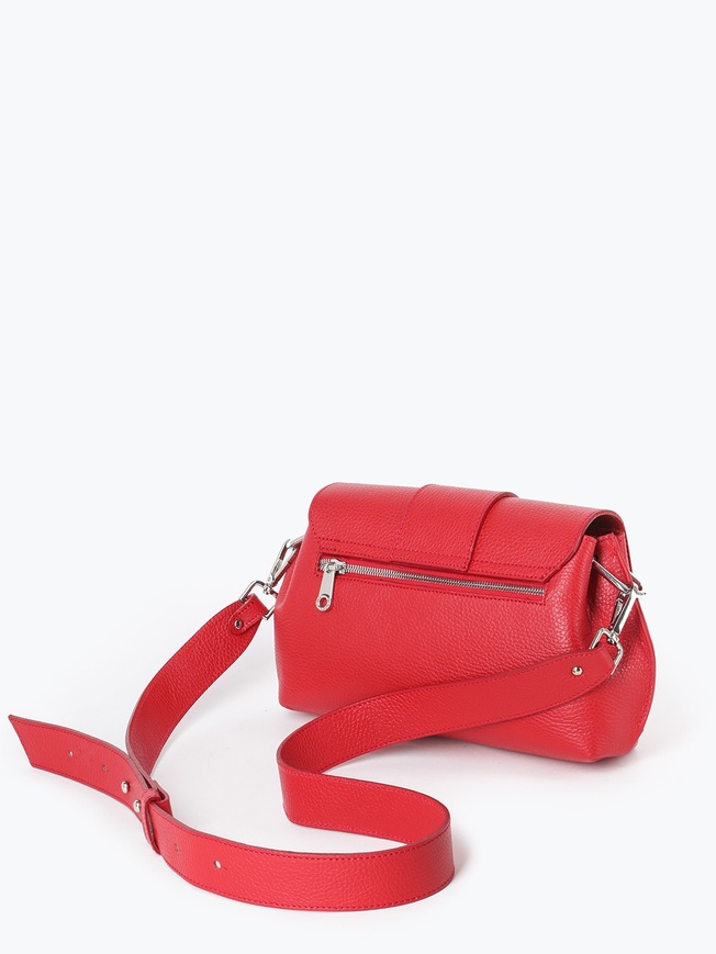 Женская сумка-багет из мягкой мелкозернистой кожи с широким ремнем