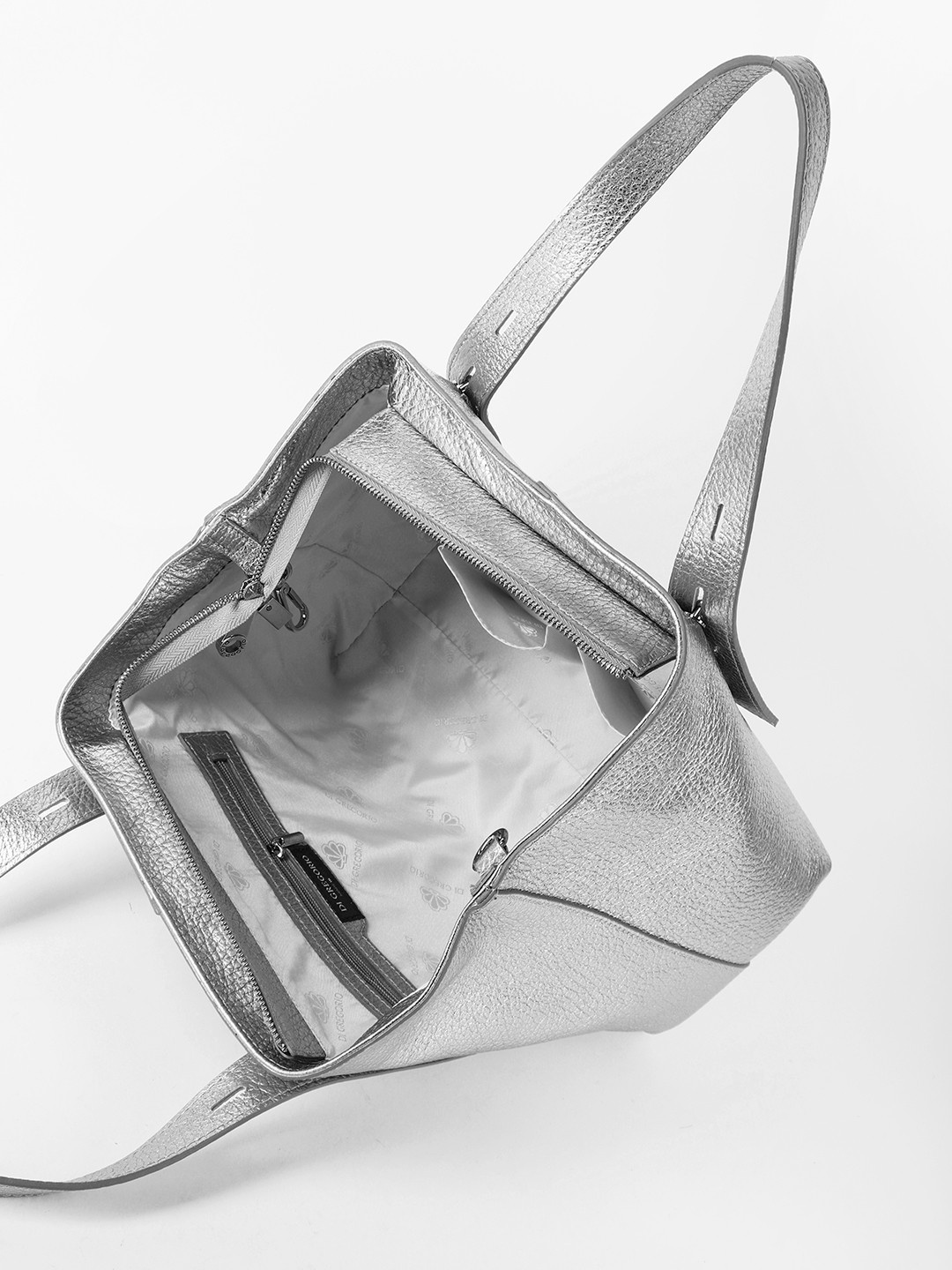 Фото Женская сумка-трансформер из мягкой металлизированной кожи Классические сумки