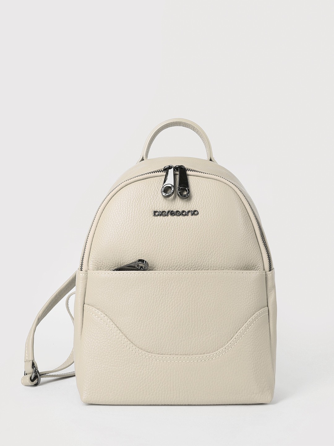 Изображение Женский рюкзак из плотной кожи бежевого оттенка Di Gregorio 8778 vitello beige Фото Женский рюкзак из плотной кожи бежевого оттенка Рюкзаки