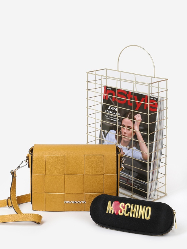 Женская сумка кросс-боди с плетеным клапаном