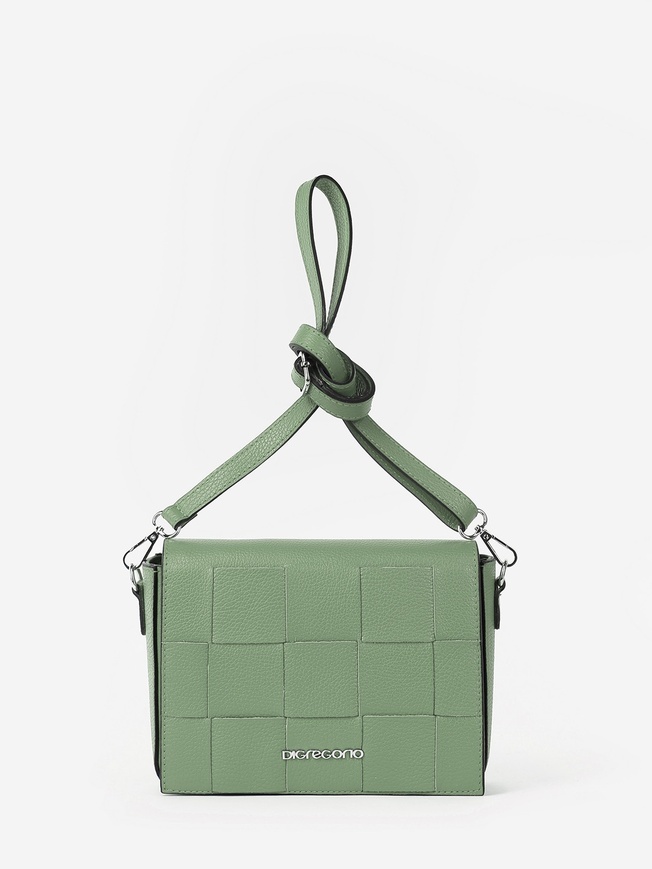 Женская сумка кросс-боди с плетеным клапаном