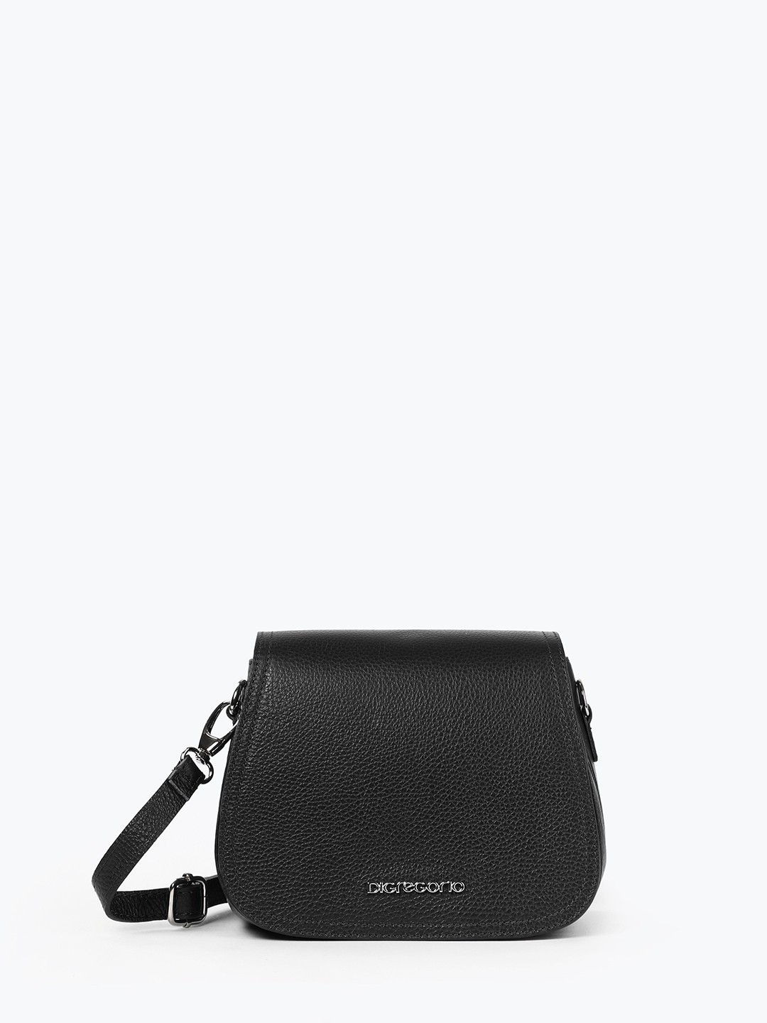 Изображение Женская сумочка кросс-боди с перекидным клапаном Di Gregorio 8789 vitello nero Фото Женская сумочка кросс-боди с перекидным клапаном Сумки кросс-боди