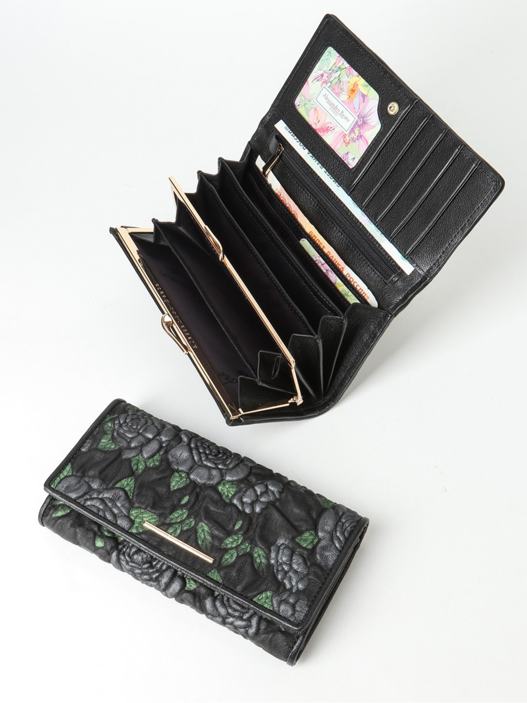Фото Классический женский кошелек из мягкой кожи с объемным тиснением букле Кошельки
