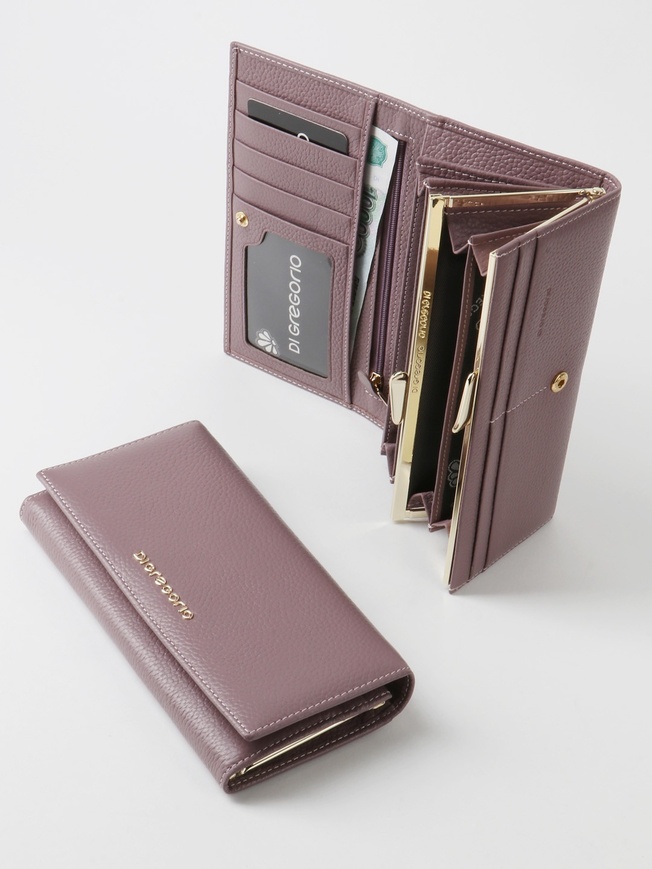 Женский кошелек из мягкой кожи с внутренним отделом для мелочи на клипсе