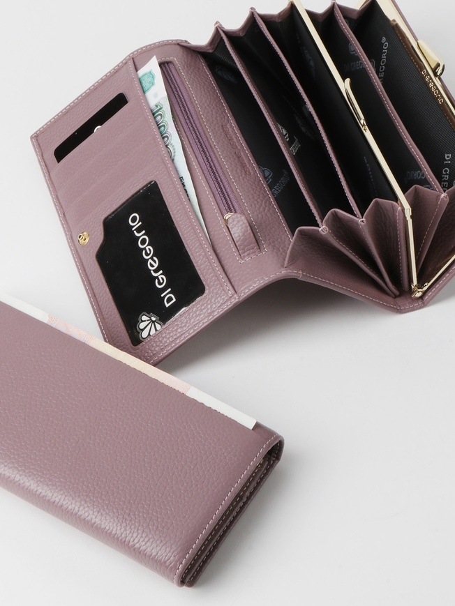 Женский кошелек из мягкой кожи с внутренним отделом для мелочи на клипсе