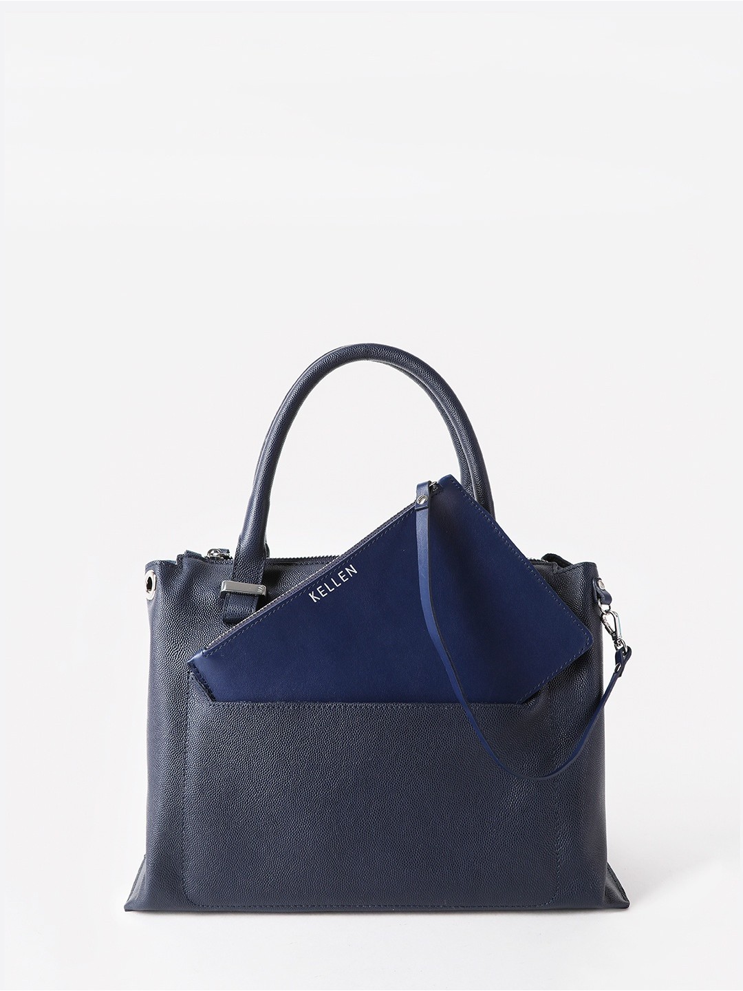 Изображение Женская сумка-тоут из кожи под ската Kellen 1145 baby grain tresor blu Фото Женская сумка-тоут из кожи под ската Классические сумки