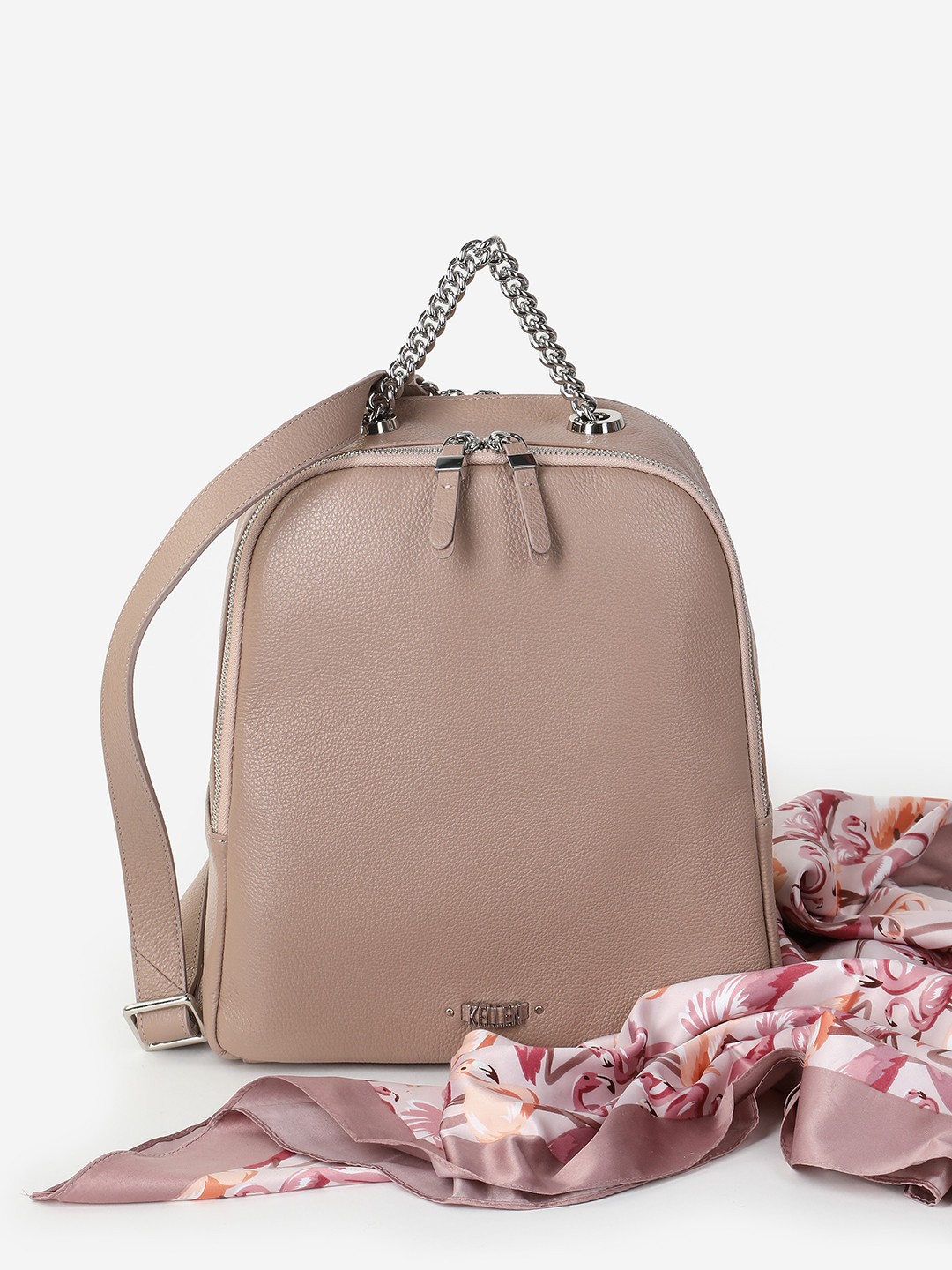 Изображение Женский рюкзак среднего размера из мягкой кожи Kellen 2570 kid rosa ant Фото Женский рюкзак среднего размера из мягкой кожи Рюкзаки