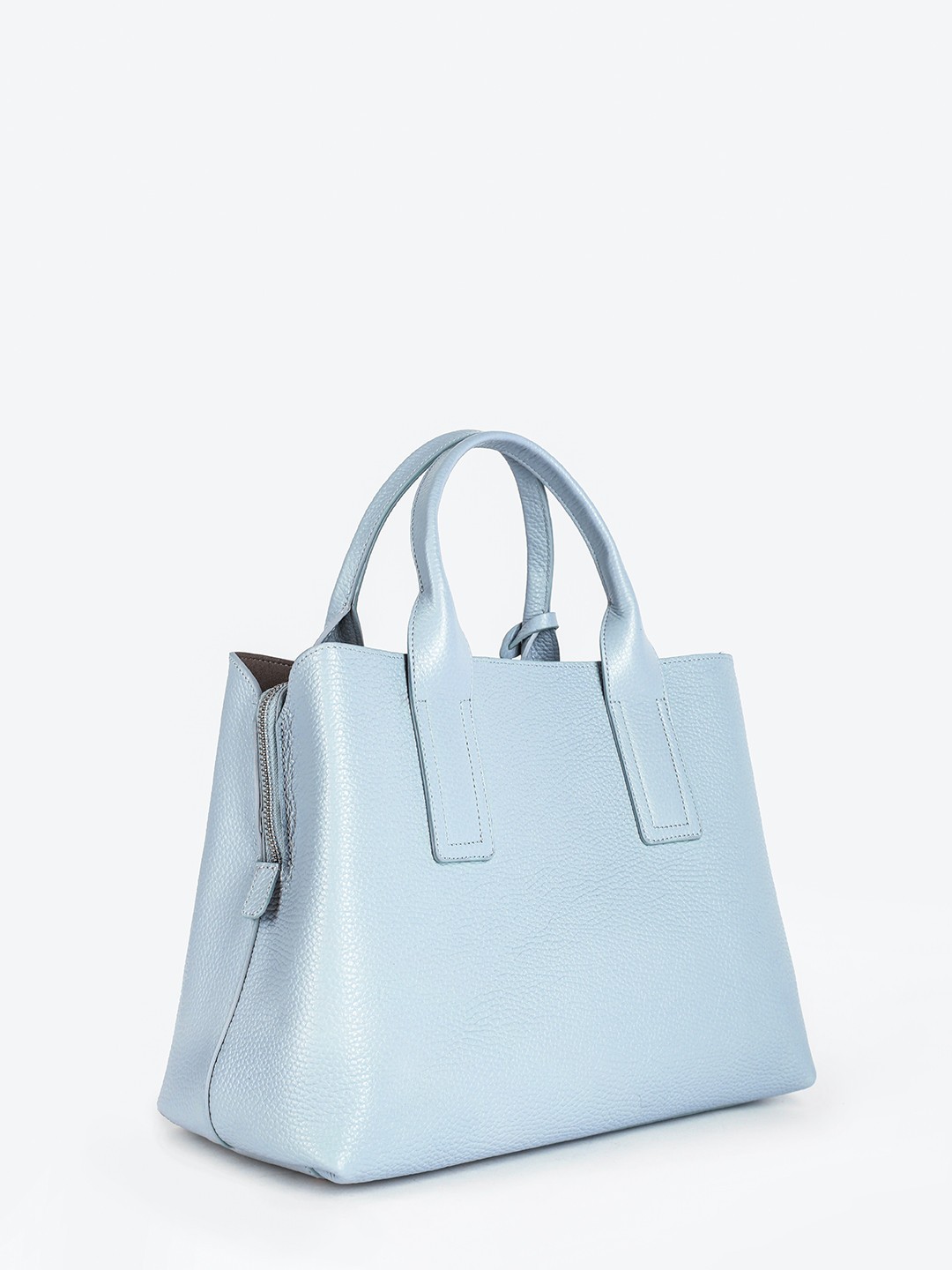 Изображение Женская сумка-тоут из мягкой кожи с тремя отделами Kellen 2910 grigio blu Фото Женская сумка-тоут из мягкой кожи с тремя отделами Классические сумки