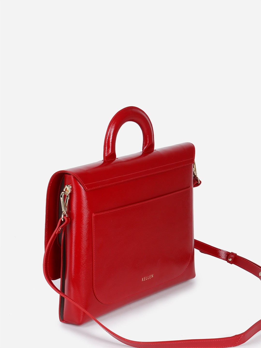 Изображение Деловая сумка-портфель из натуральной кожи сафьяно Kellen 2920 saff vernice rosso Фото Деловая сумка-портфель из натуральной кожи сафьяно Деловые сумки