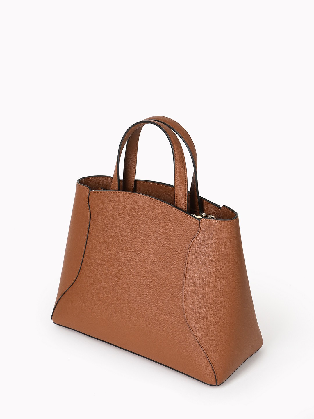 Изображение Женская сумка-тоут из кожи сафьяно в оттенке сиены La Martina 41W442 P0035 T4172 cognac white rose Фото Женская сумка-тоут из кожи сафьяно в оттенке сиены Классические сумки