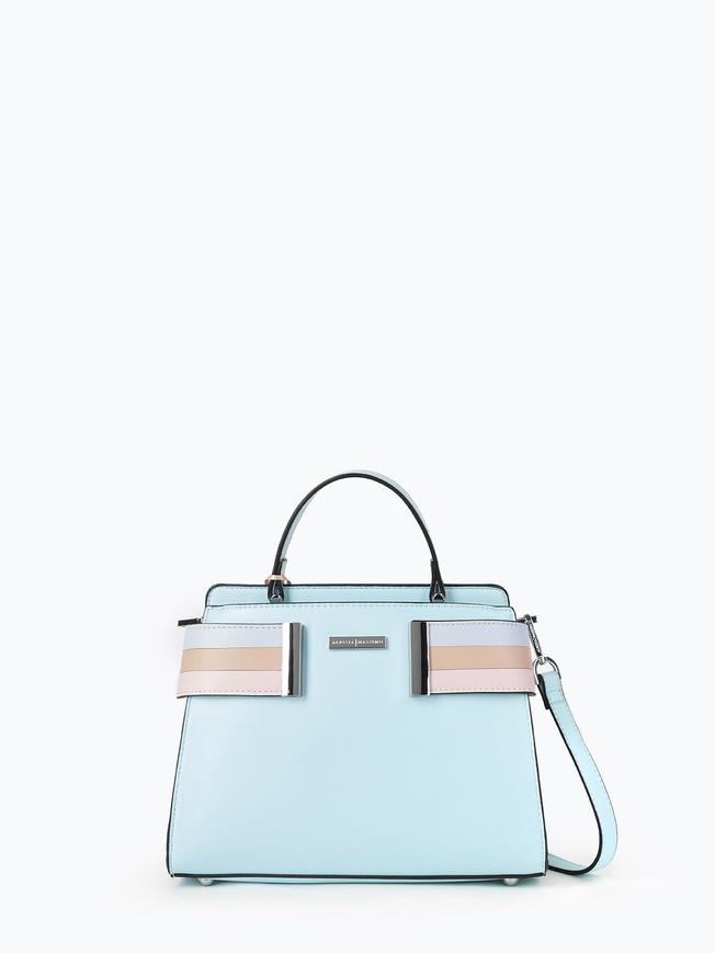 Небольшая сумочка-сэтчел в классическом силуэте из эко-кожи