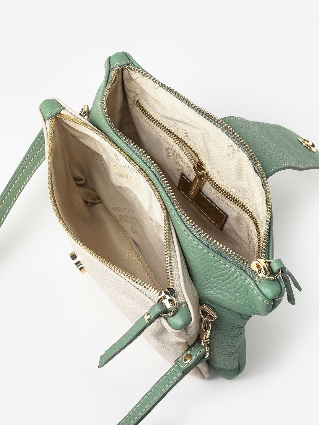 Изображение Женская сумка кросс-боди из мягкой ментоловой кожи Marina Creazioni 4052 crema menta Фото Женская сумка кросс-боди из мягкой ментоловой кожи Сумки кросс-боди