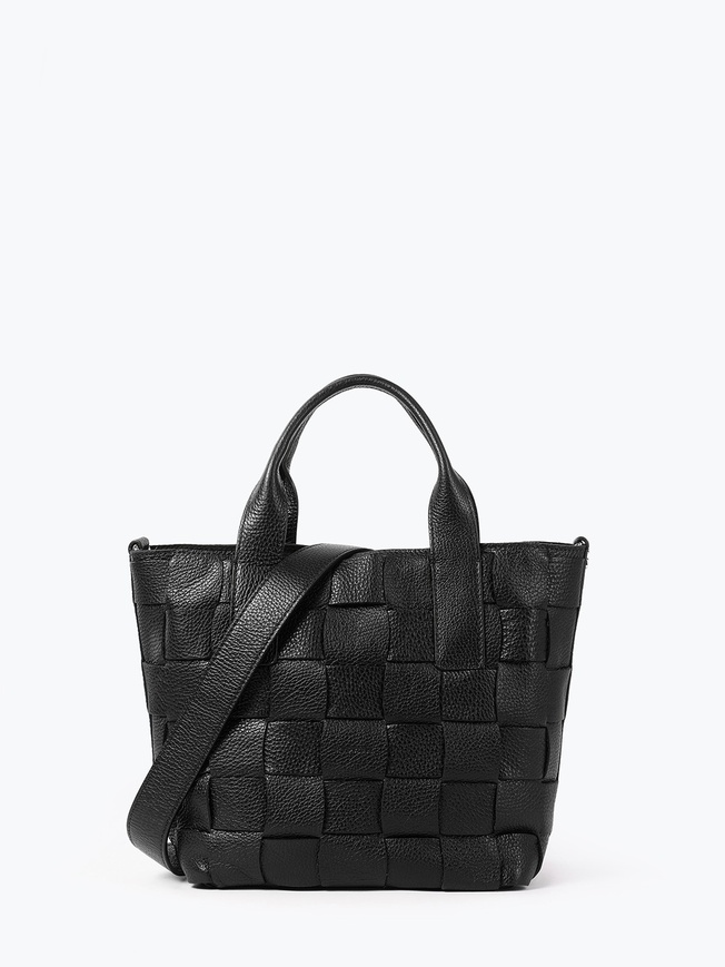 Женская сумка-тоут из натуральной плетеной кожи