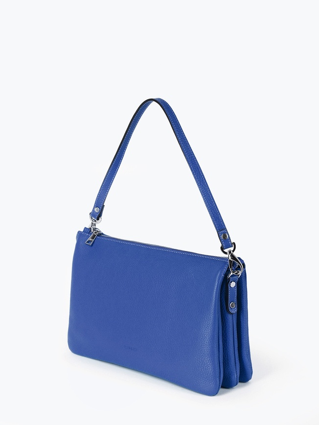 Мягкая женская сумка кросс-боди из натуральной кожи с двумя ремешками