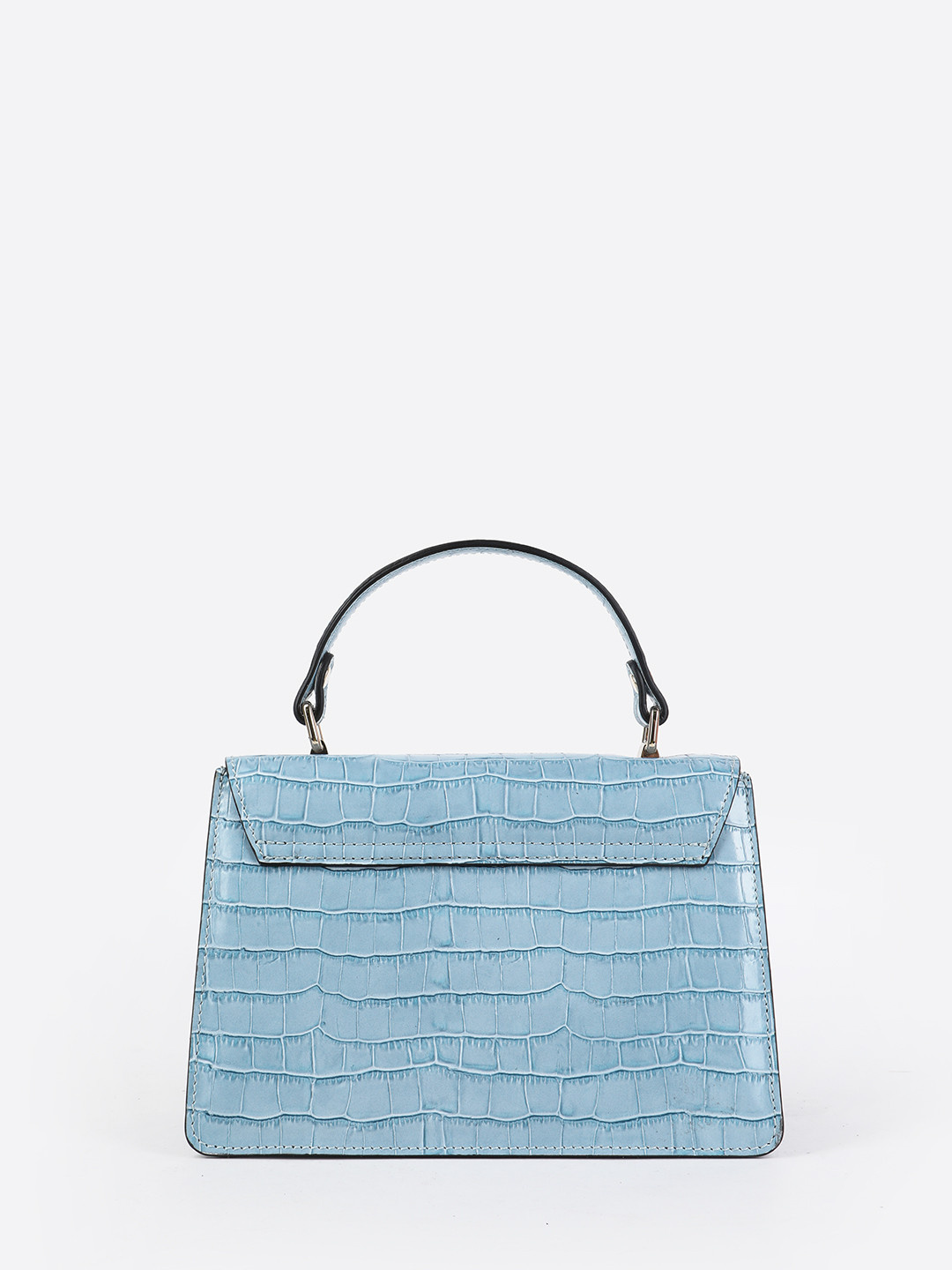 Фото Женская сумка-сэтчел из глянцевой кожи с тиснением под крокодила Классические сумки