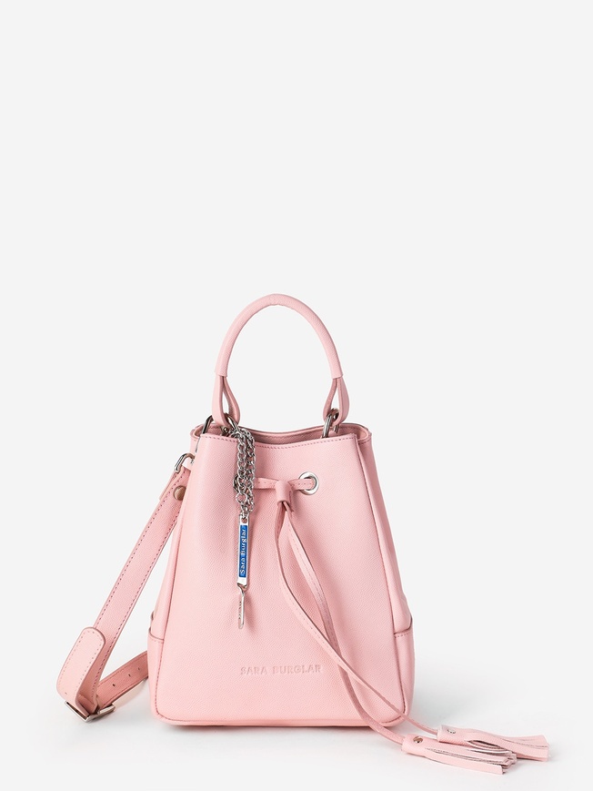 Женская сумка-кисет из мягкой кожи с тиснением под ската