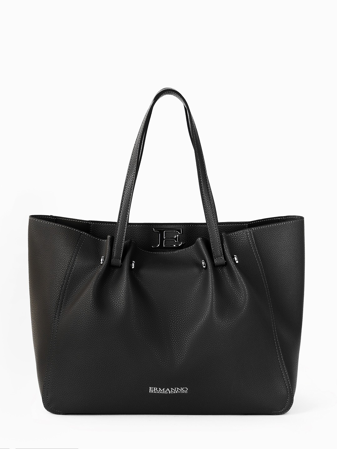 Изображение Большая сумка-тоут без подкладки Ermanno Scervino 12400945 black Фото Большая сумка-тоут без подкладки Классические сумки