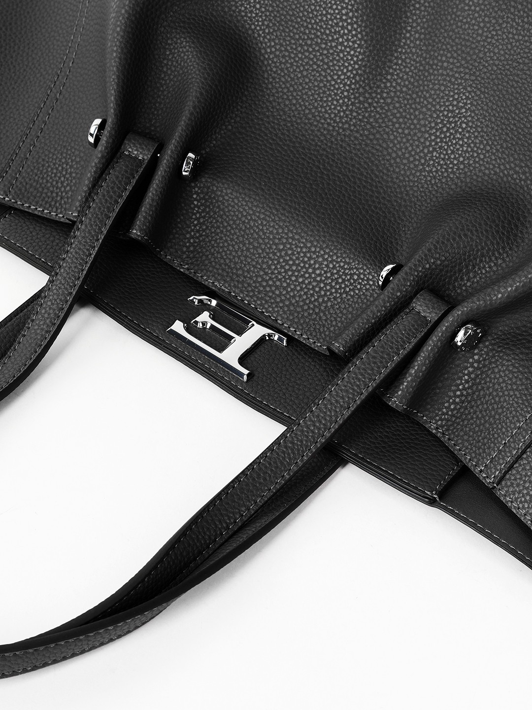 Изображение Сумка-тоут среднего размера без подкладки Ermanno Scervino 12400946 black Фото Сумка-тоут среднего размера без подкладки Классические сумки