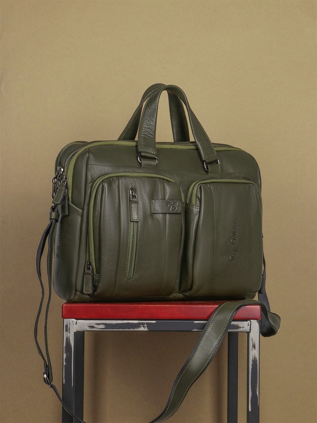 Вместительная мужская бизнес сумка из мягкой кожи