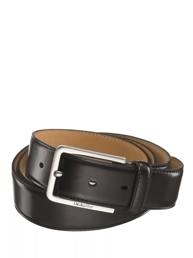 Мужской брючный ремень из плотной кожи с матовой пряжкой